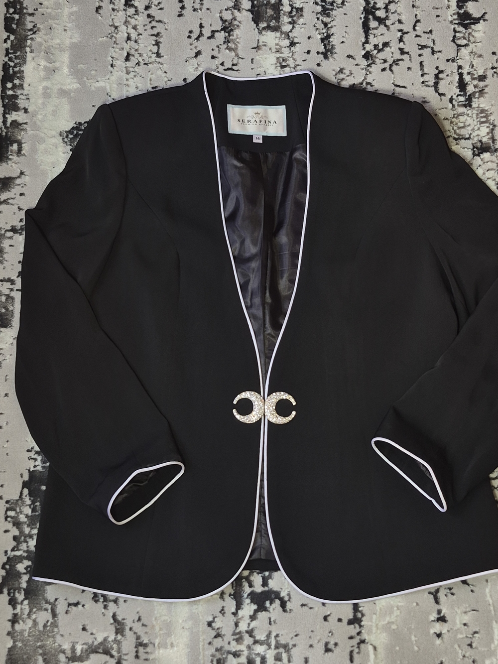 Serafina premium Aparel First Ladies Church Evening Blazer with Ringstone Buckle